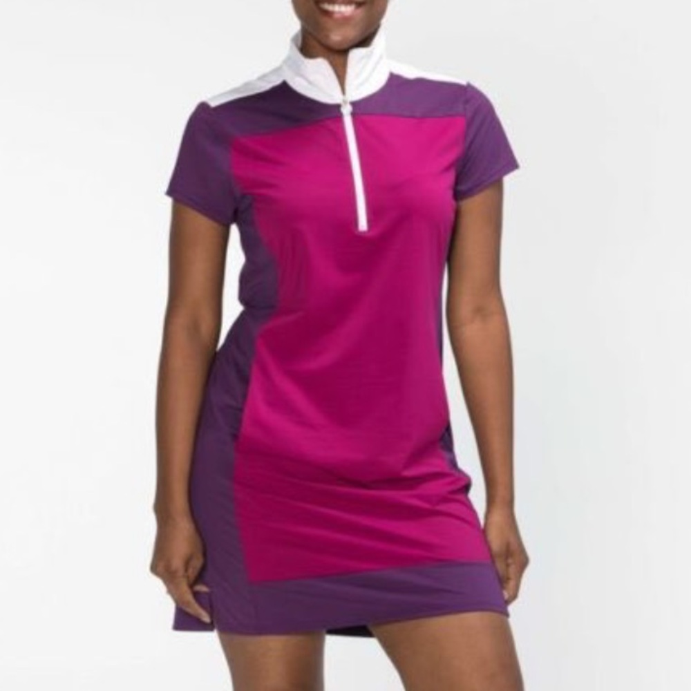 Kinona Women's Short Sleeve Golf Tennis Dress Purple Pink White Small‎